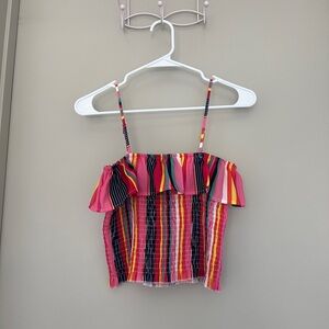 A’GACI multi color striped ribbed top
